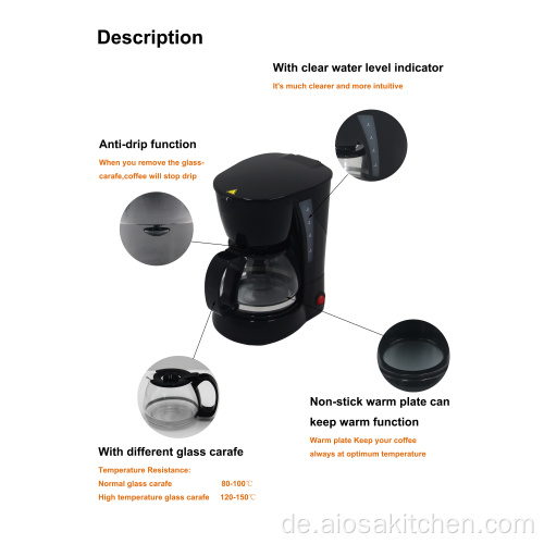 Professioneller 5cups Kleiner Mini-Tropfen-Kaffeeautomaten